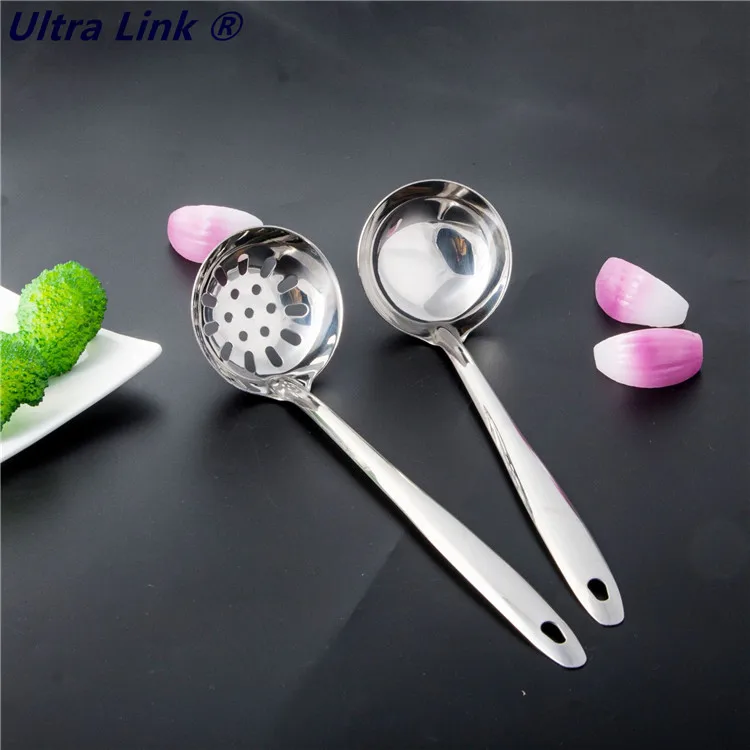 
Kitchen Supplies Stainless Steel Soup Ladle Hot Pot Soup Colander Kitchen Soup Spoon 