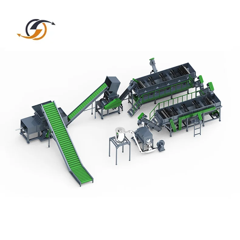 NEW crushing waste flake machine film pet bottle plastic recycling automatic pp pe washing line