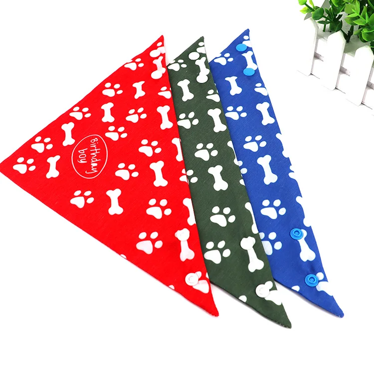 custom printing cotton birthday dog scarf bandana