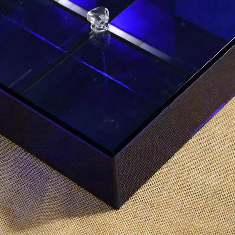 Lucite Snack Nuts Dried Fruit Serving Tray Set with Lid  Appetizer Tray with 4 Individual Dishes Blue Acrylic Tray