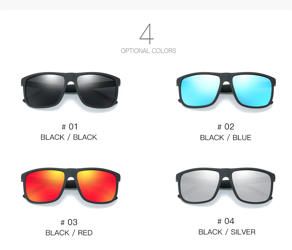 tendencia 2024 Driving Square UV400 Mens Polarized Sunglasses Men