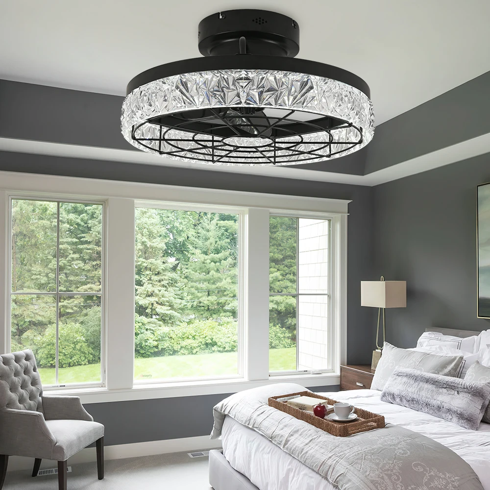 Modern Design Decorative Indoor Rgb Ceiling Lights 20 Inch Silent Ventilation Ceiling Fan With Light