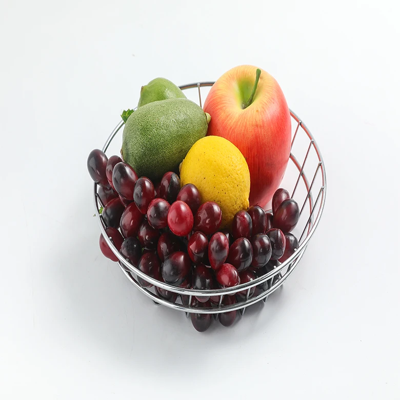 Tabletop Geometry Fruit Basket Iron Black Vegetable Mesh Bowl Kitchen Storage Wire Metal Fruit Basket