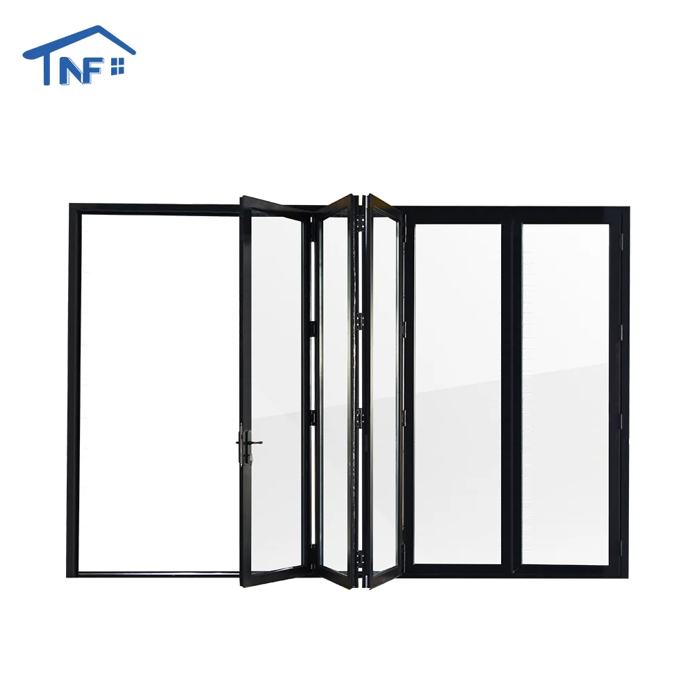 NF Factory Aluminum Accordion Horizontal Folding Patio Door Glass Bifold Doors