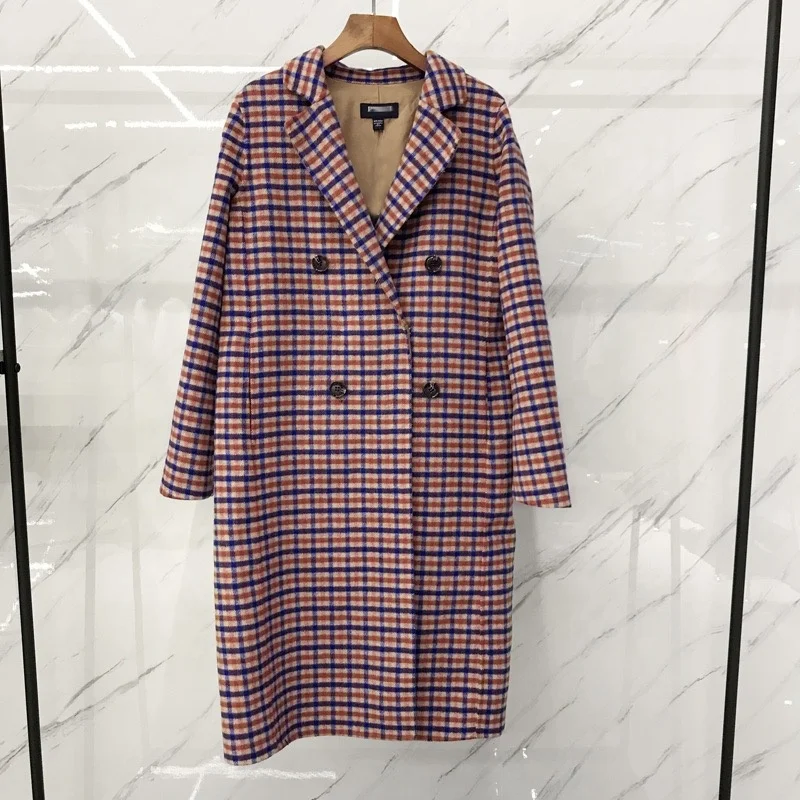 2020 In The Winter Latest Rice White Cashmere Wool Coats Women Double Faced Wool Long Ladies Coat