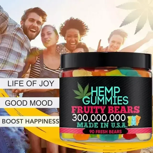 Private Label Support high potency hemp Gummies For Pain Anxiety Stress Relief and Better Sleep hemp gummy bear