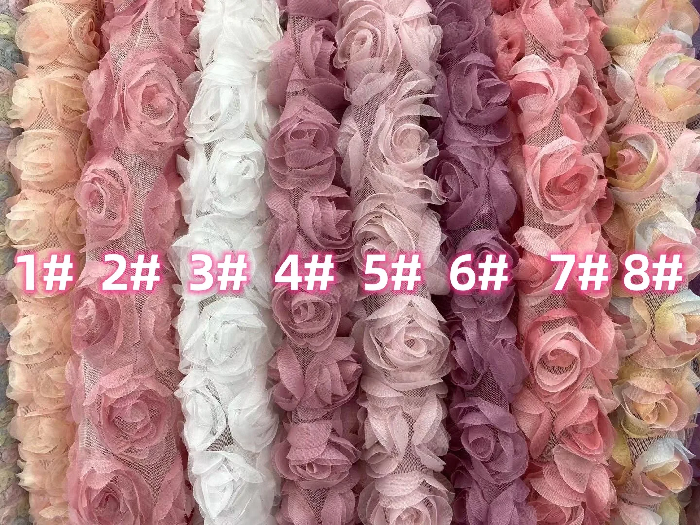 Rose Tulle Net Haute Ruffles Cake Dress Fancy Mesh Net lace fabric