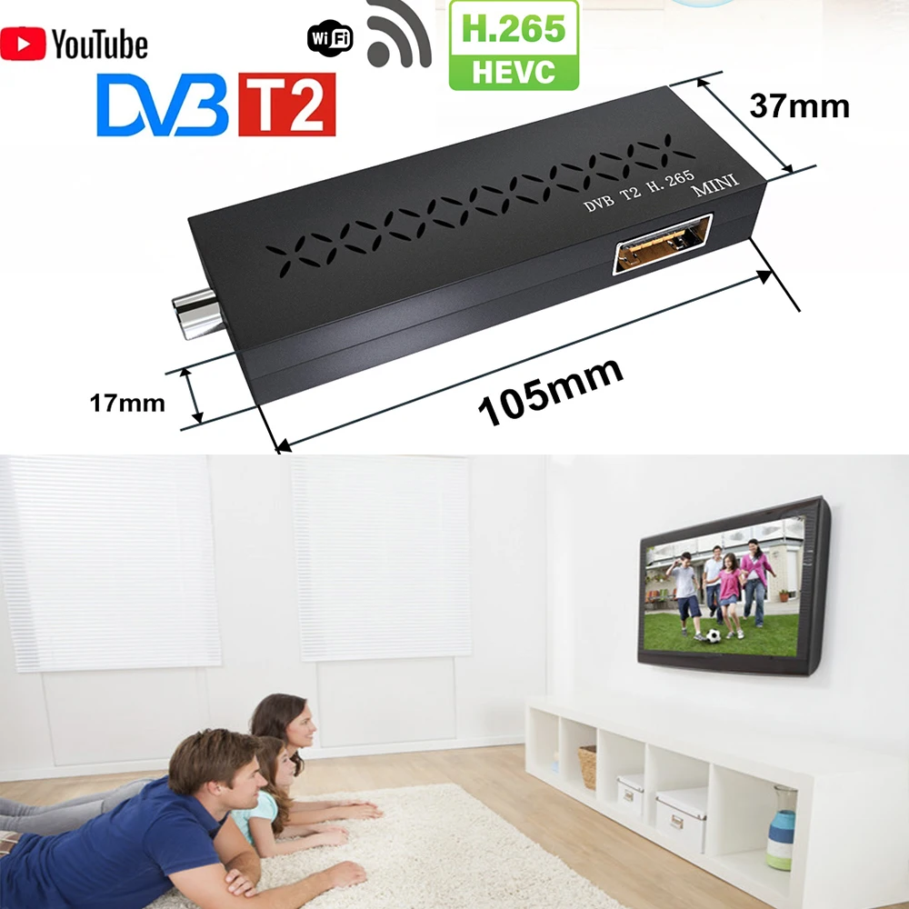 Wholesale Haohsat DVB T2 Mini Fire Italy Poland Spain Europe WIFI Digital Decoder Hevc 10Bit H.265 Alibaba Fire TV Stick TV 4k