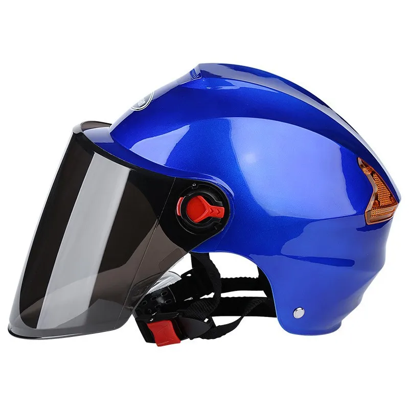 ABS Moto Men Riding Half Helmet Breathable Motorcycle Helmets With Double Lens