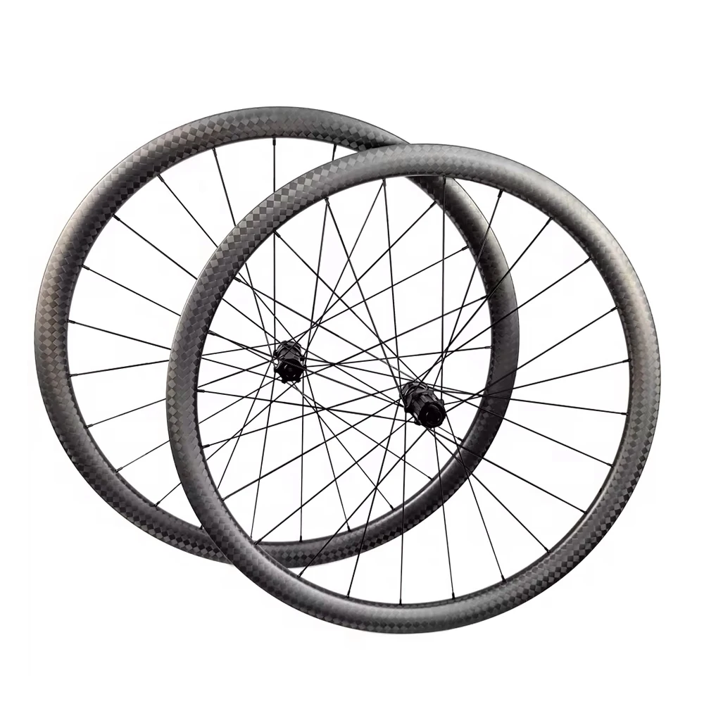 Ultralight Carbon Wheelset 700c 12K Carbon Road Disc Wheelset Width 30mm Height 35mm Center Lock Hub Wheels
