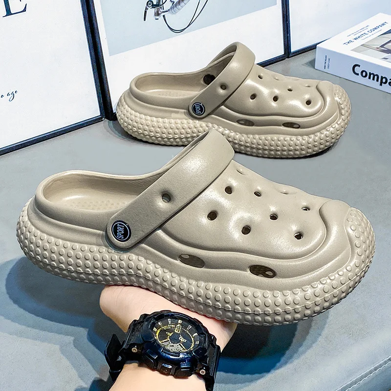 Unisex Summer Beach Sandals Quick-Drying Feature New Fashion Outwear Anti-Slip Thick Sole Casual Personalized Slippers Spring