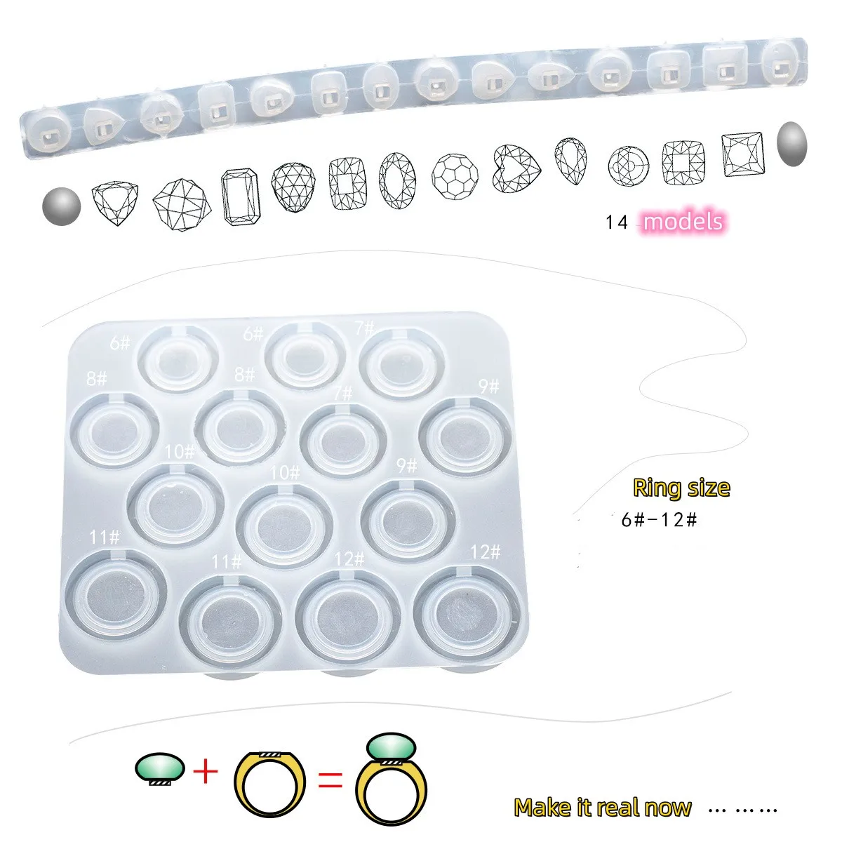 New Product 2023 Popular In China Epoxy Resin Molds Custom Silicon Epoxy Resin Mold Diy Rings Resin Ring Mold