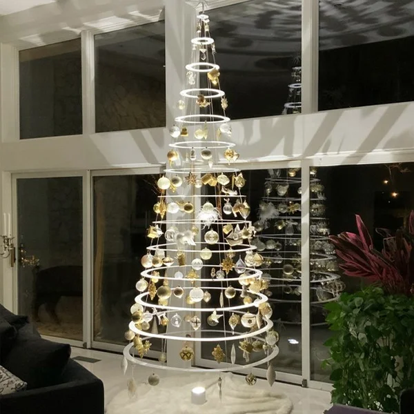 Hot-sale Popular Indoor Hanging LED Crystal Christmas Tree for Home Office Building Hotel Christmas Holiday Decoration