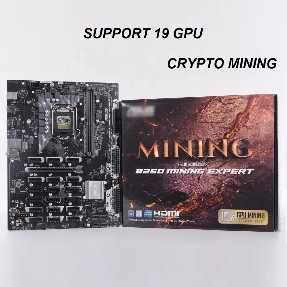 Новинка B250 MINING EXPERT оригинальный рабочий стол 1151 B250M DDR4 материнская плата LGA i7/i5/i3 USB3.0 SATA3 19 GPU