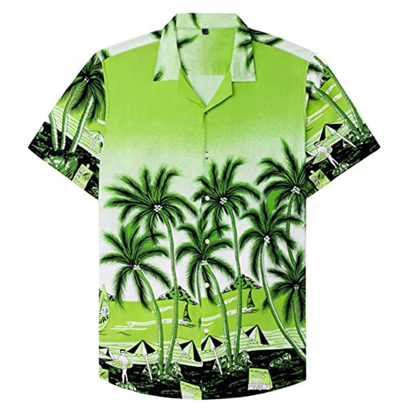 2024 Customized Digital and 3D Printed Shirt Hawaii Beach Shirt  Hot Factory Customized OEM ODM Short Sleeve Shirt