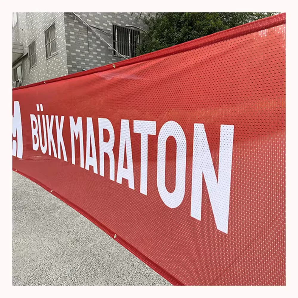 Custom Polyester Cloth advertising Banner Stage Backdrop Mesh Banner Printing Large Fabric Banner