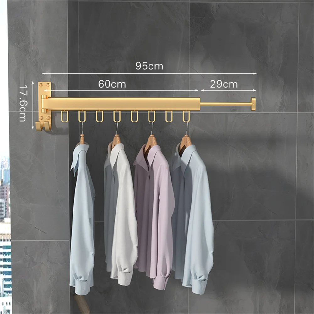 Золотая вешалка для одежды, Классическая складная вешалка для одежды, выдвижная вешалка из алюминиевого сплава, может быть тройного сложения