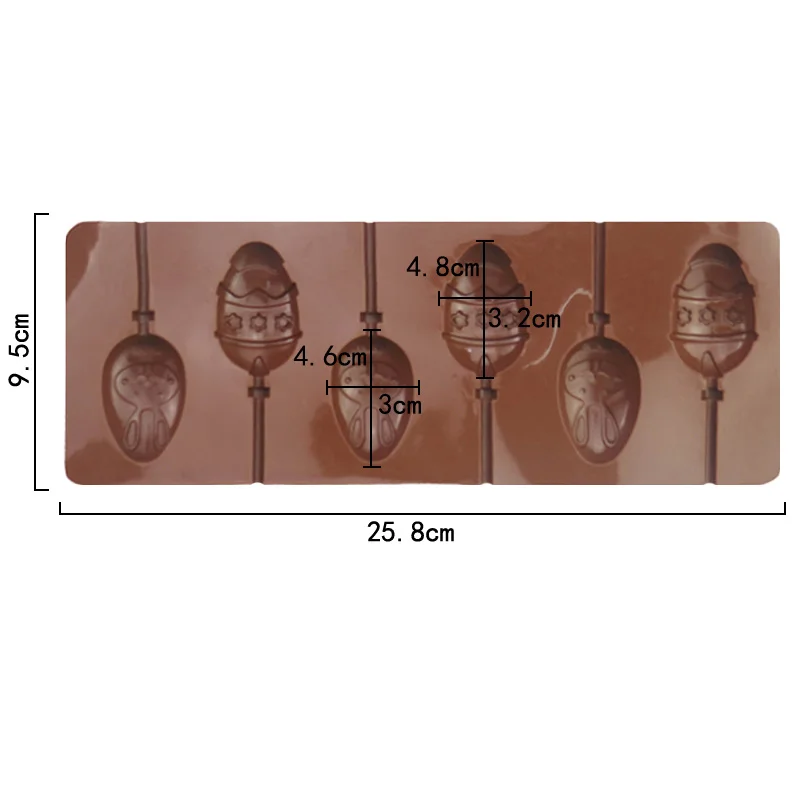 917 6 cavity Easter egg rabbit shape silicone mold for lollipops lollipop candy mold diy hand make bpa free resin silicone