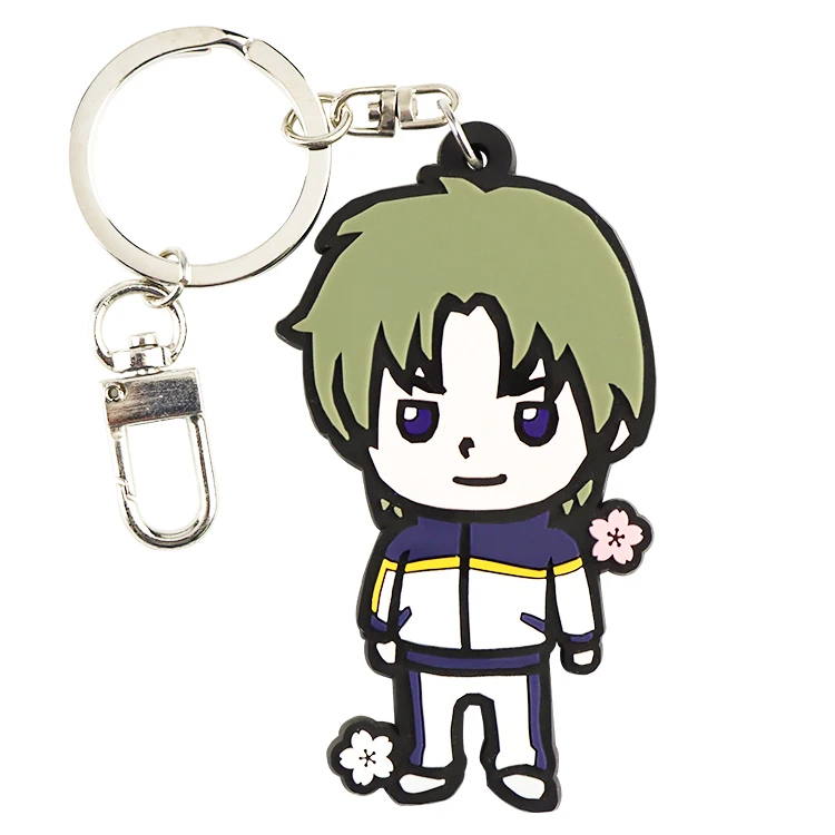 Customized anime shaped keychain soft pvc keyring rubber keyring
