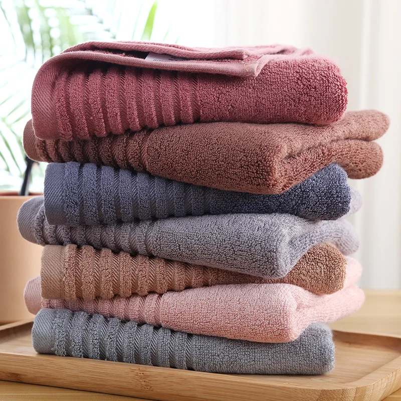 QUNZHEN Bamboo Fiber Face Towels Luxury Design Bamboo Cotton Zero Twist Terry Face Towel High Quality Natural Bamboo Bath Towel