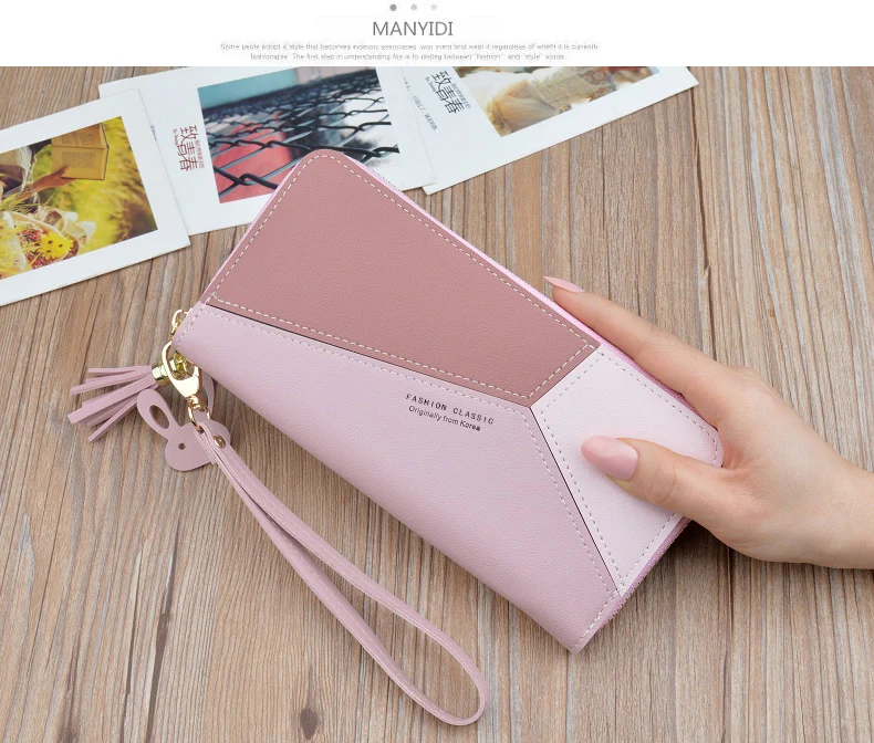 2020 Fashion Tassel Rabbit Pendant Long Purse PU Leather Women Wallets clutch Bag