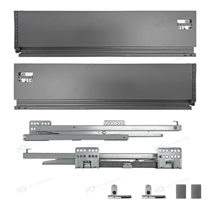 Furniture hardware Double wall drawer box with 3D adjustment concealed slides