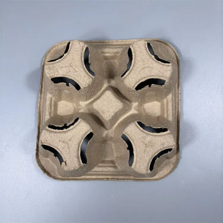 Custom Disposable Cardboard Cup Carrier Tray Coffee Hot Drink custom 4 Cup Holder Tray