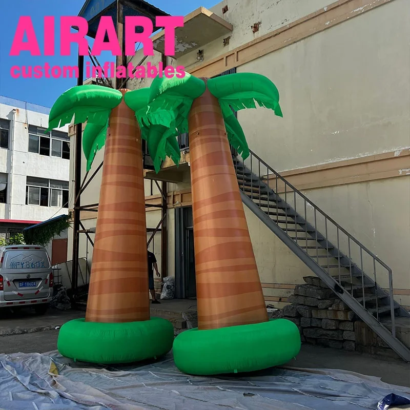 Outdoor holiday inflatable artificial palm tree,giant beach vacation decorated inflatable coconut tree balloon with blower