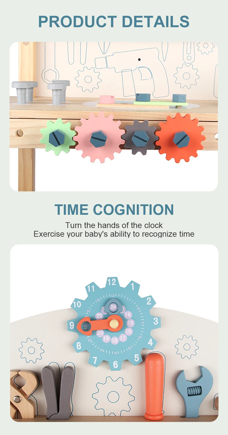 Kids Multifunction Wood Simulation Kids Tool Set Toy Diy Handmade  Play House Toys Early Education Toy