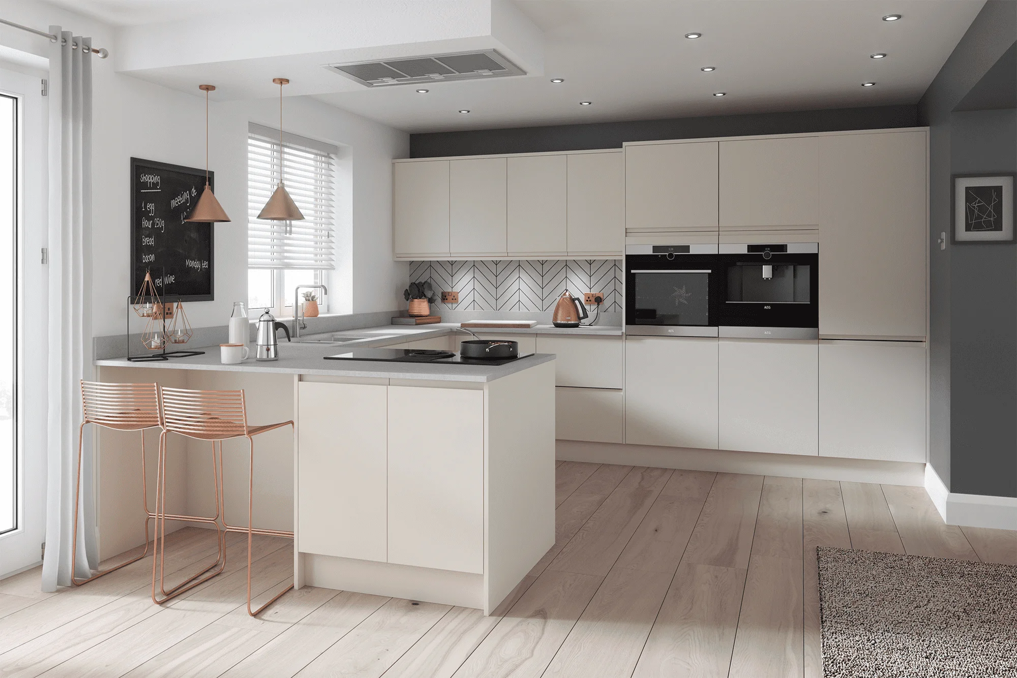 CBMmart Best Seller Chinese Manufacturer Supply Wooden Grain Moisture Proof Kitchen Cabinets Modern Design