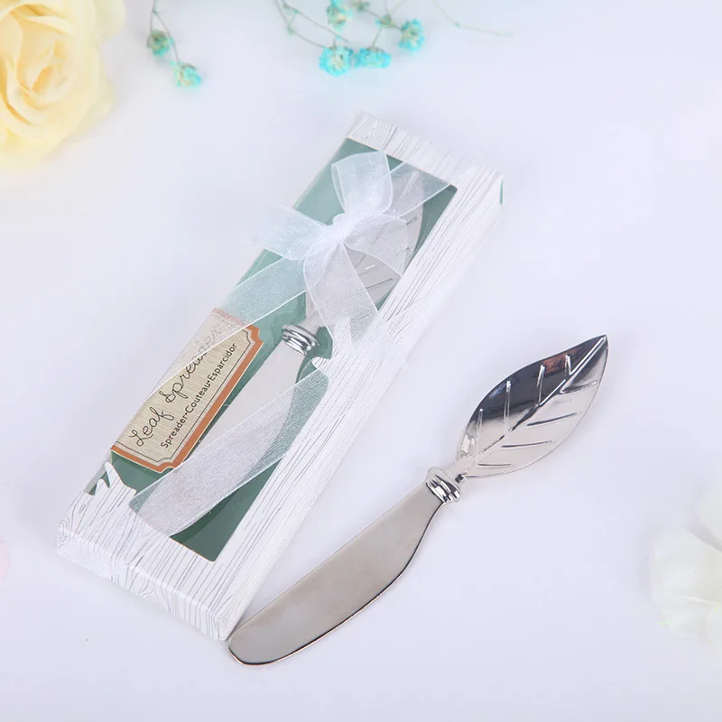 Butter Knife Fruit Jam Knife Cheese Spreader Tree Leaf Cream Spatula Gift Box Party Favors