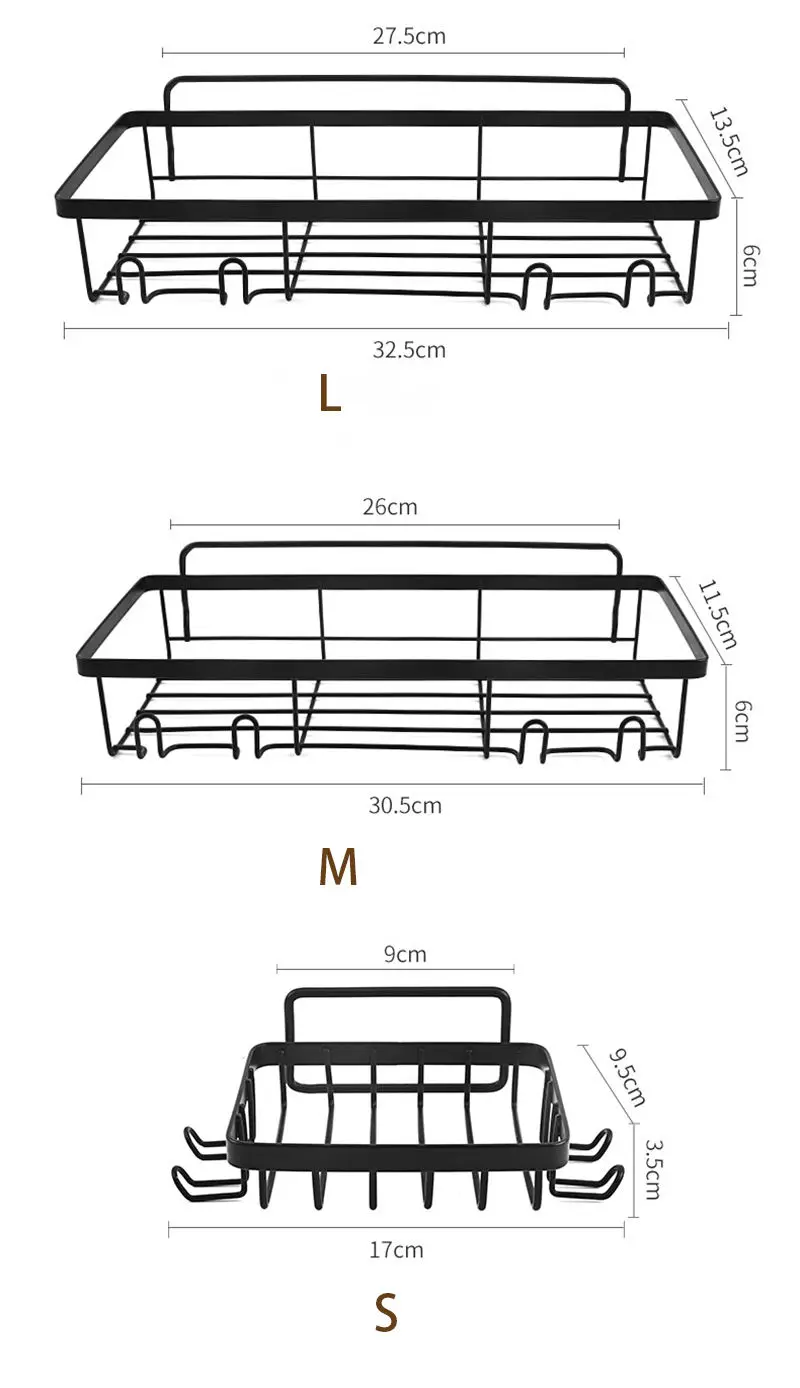 OEM OEM Wholesales Bathroom Corner Shelf Small Midium Large Size Shower Caddy Storage Organizer Rack