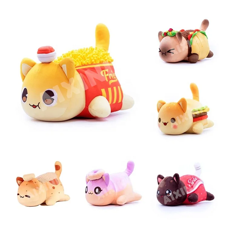 Новые Мягкие подарки афмау, милые игрушки Meemeow для Youtube, еда, животное, кошка, Китти, плюшевые игрушки