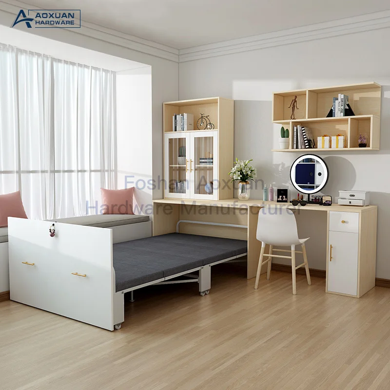 Multifunctional Small Single Invisible Hidden Folding Bed for Hotel Extra Frame