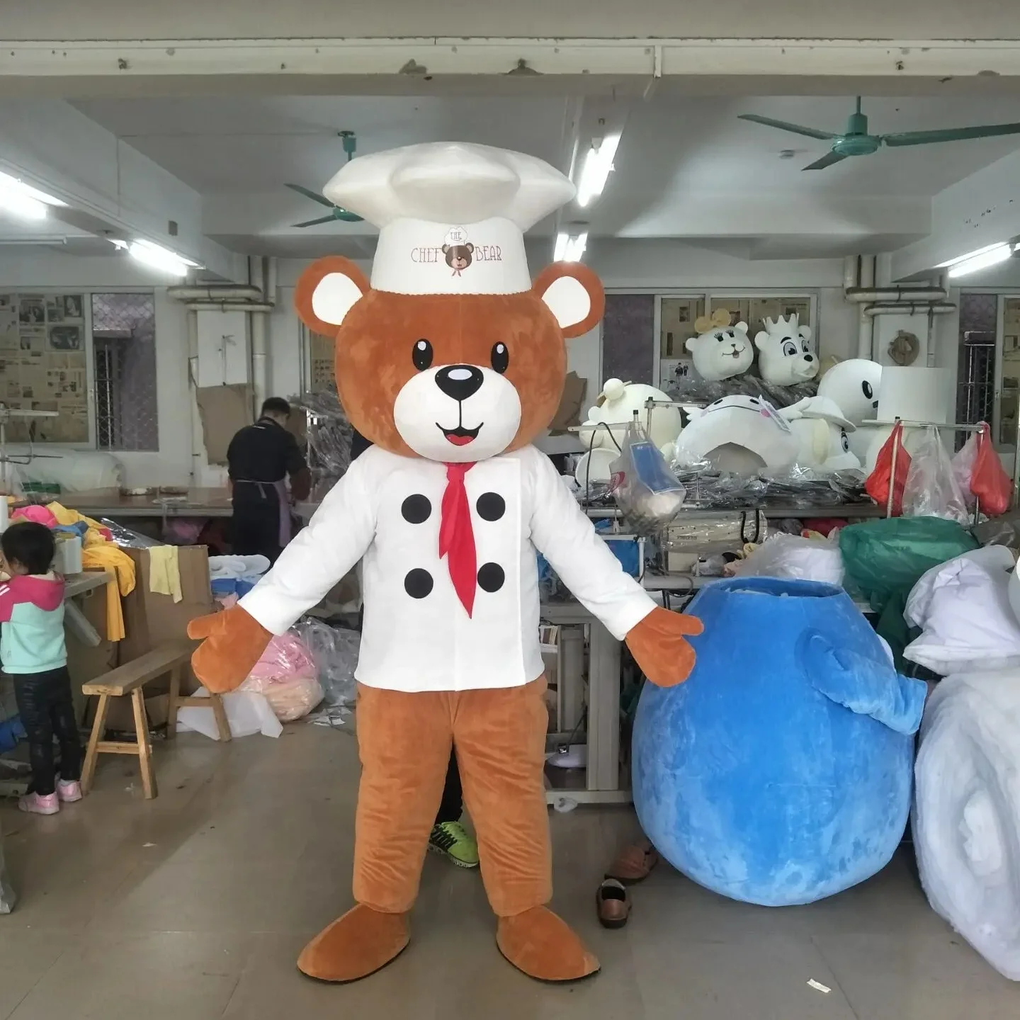 Funtoys MOQ 1 PCS Cook style teddy bear Chef bear mascot costumes Cartoon Character costume for sale