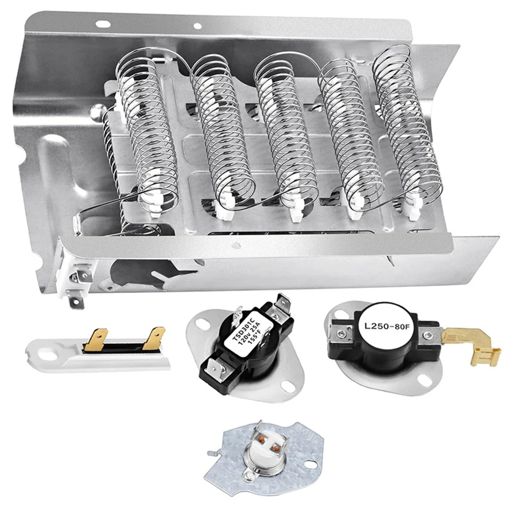 279838 W10724237 Dryer Heating Element 3387134 3977767 Thermostat 3392519 3977393 Thermal Fuse Kit for NED4655EW1 MEDX655DW1