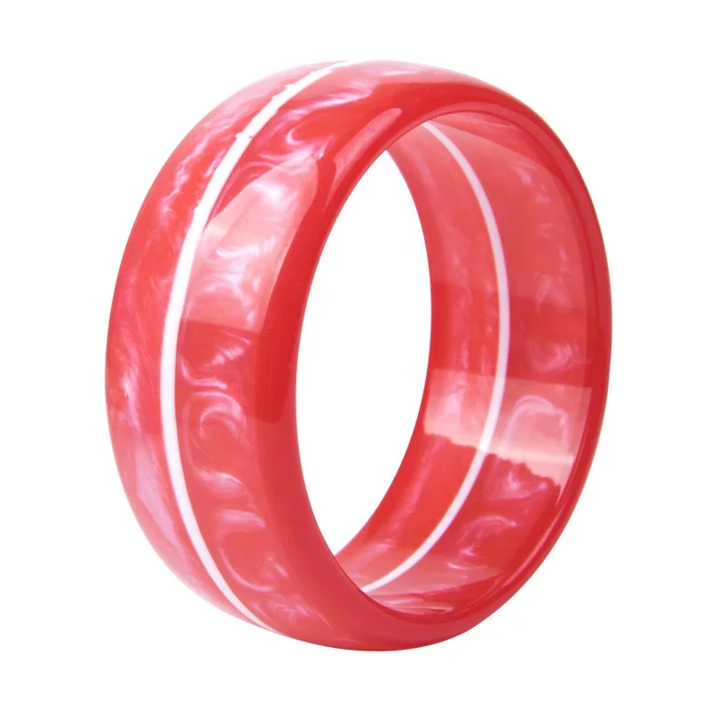 Factory Customized Best Selling Clear Jade ColourResin Bracelet Bangle White Stripe Polygon Resin Bracelet Bangle Jewelry