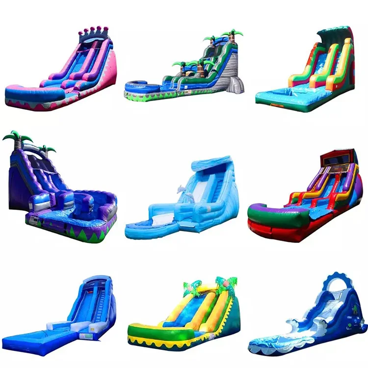 Cheap water slide Commercial inflatable jungle water slide with swimming pool