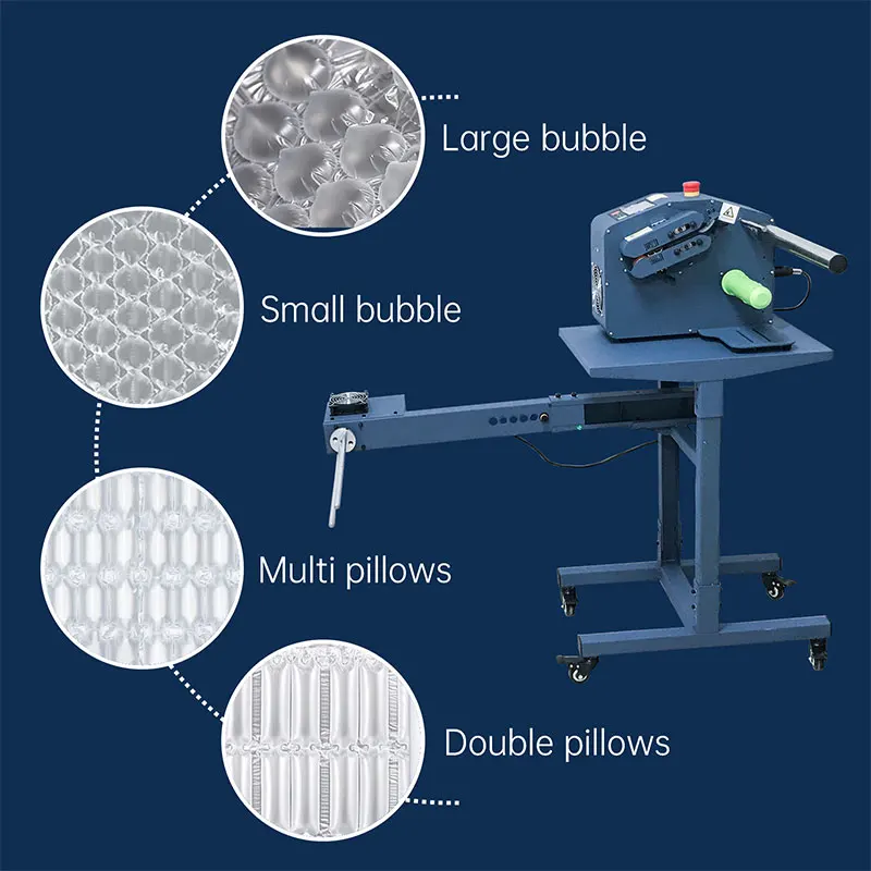 Air Cushion Film Winding Rack Machine with Air Bubble Film Roller for Bubble Roll Wrap Automatically for Air Cushion Machine