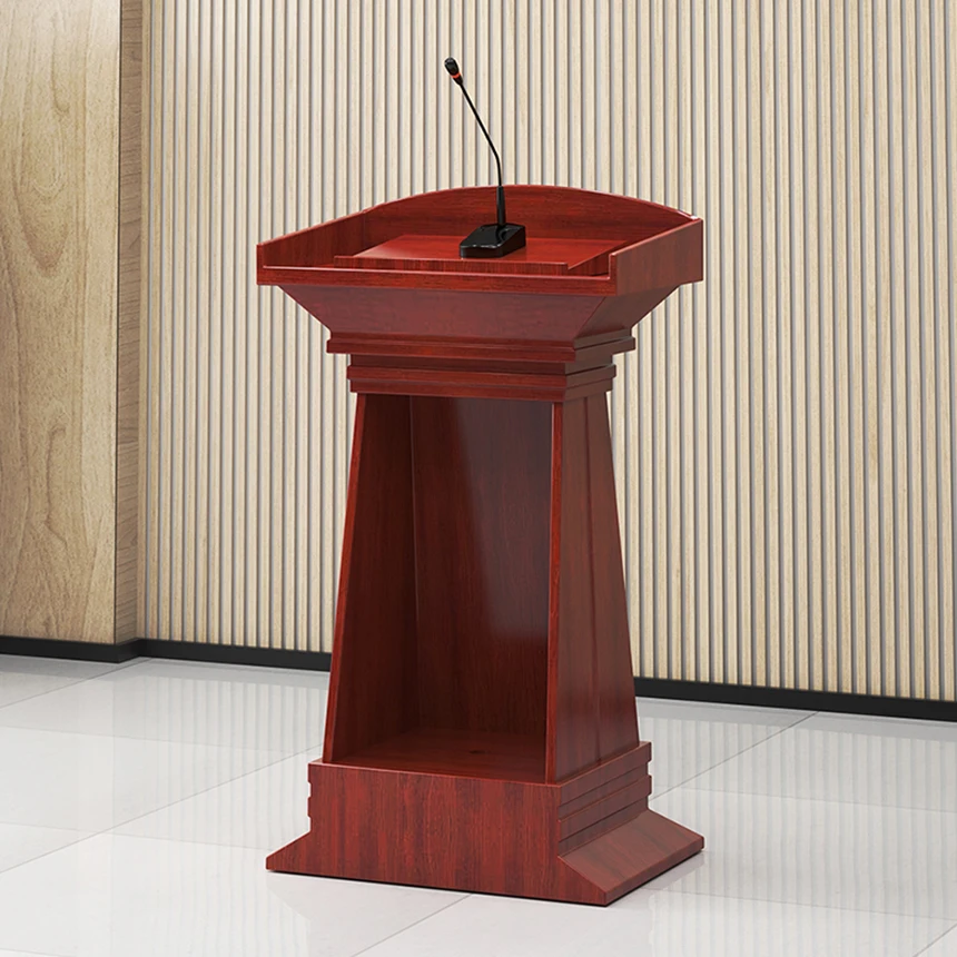 Modern Ancient Rostrum Wooden MDF Metal Podium Pulpit Desk Church College Auditorium Concert Hall Entry OEM Commercial Furniture