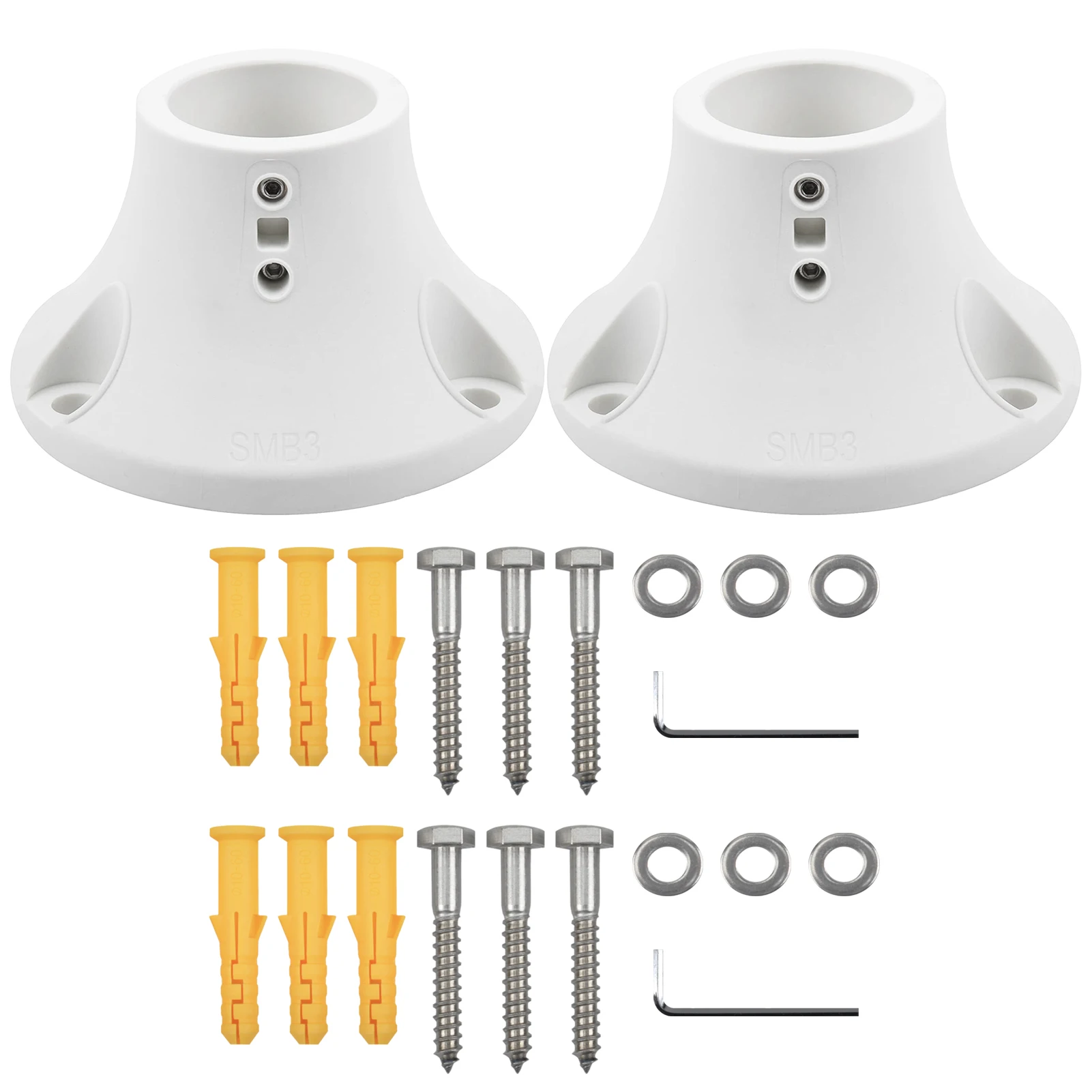 Taiwan Supplier Ivory White Color Surface Mount Base Anchor Suitable For Outdoor And Swimming Pool