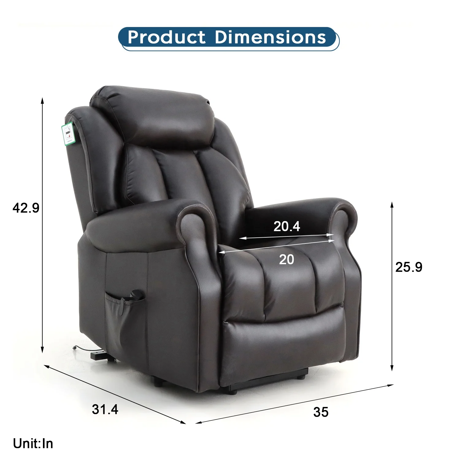 Geeksofa ленивый мальчик кожаный Электрический подъемник кресло с массажем и теплом для пожилых людей