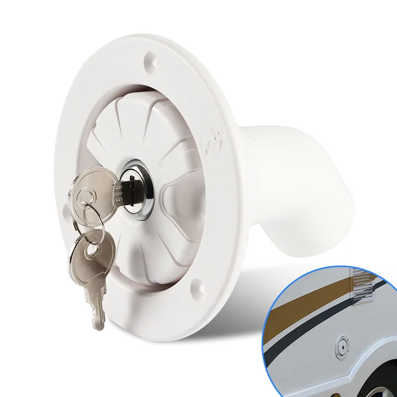 Car RV Water Inlet lock caravan lockable water accessories white rv exterior hatch with lock Caravan Motorhome RV Water Inlet
