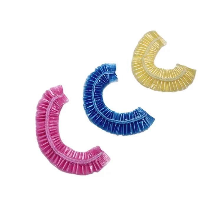 Easy to use Independently packaged pink yellow strip waterproof hotel disposable bath cap for baby