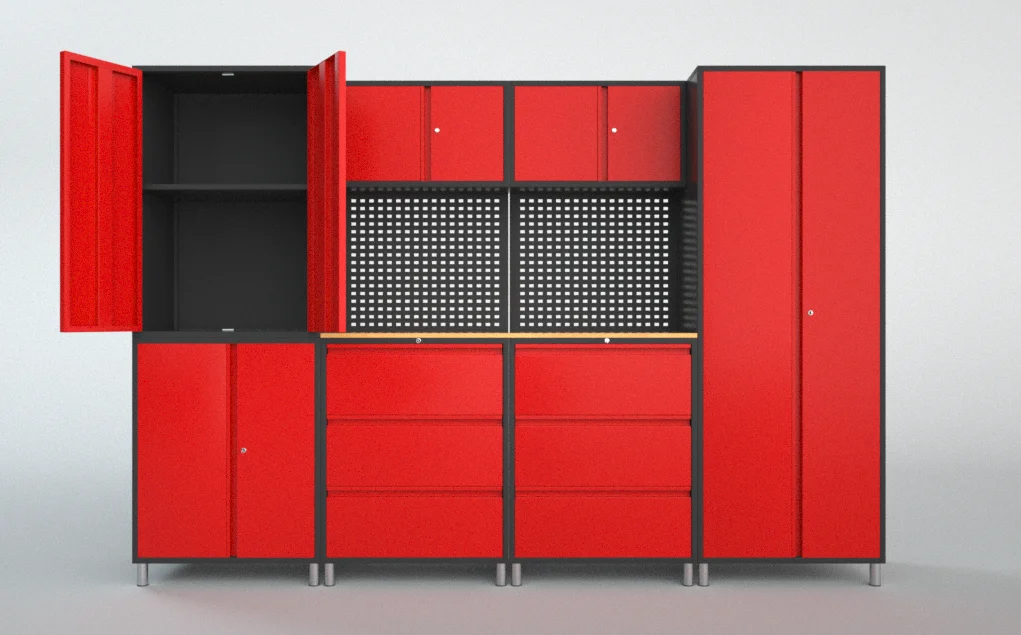 Шкафы для хранения больших нагрузок, шкафчик для инструментов из сверхпрочной стали, шкафчик для хранения инструментов с пластиковыми ящиками