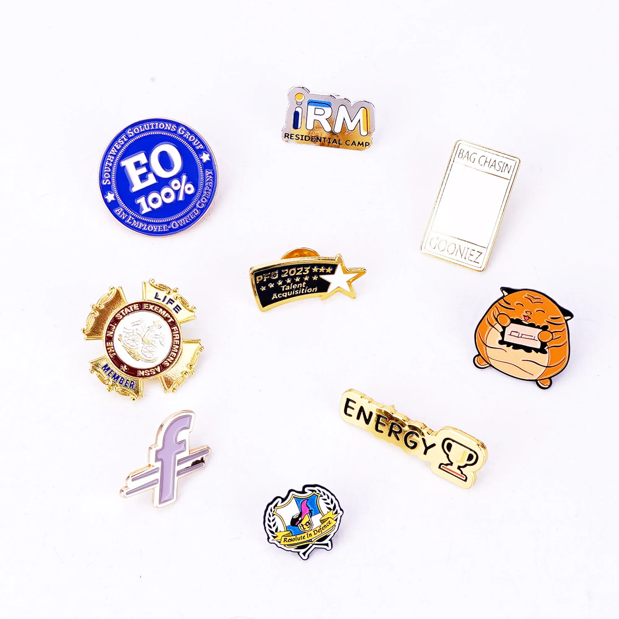 No Minimum Metal Badge Manufacturing Metal Hard Enamel Pin Factory Custom Clothing Decoration Magnetic Enamel Badge Pin