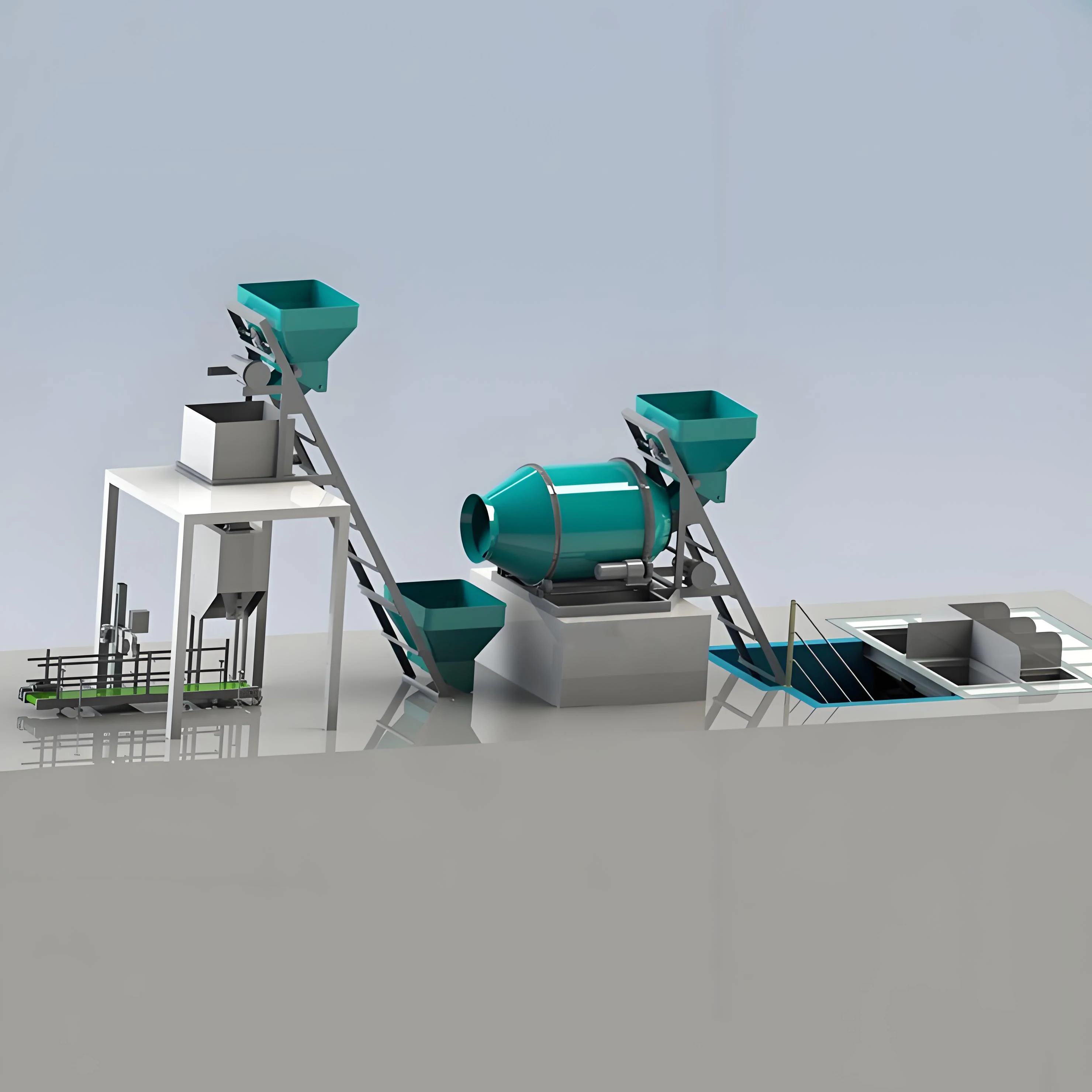 1-5 t/h Small Type Npk Fertilizer Blending Mixing and Packaging  Production Line
