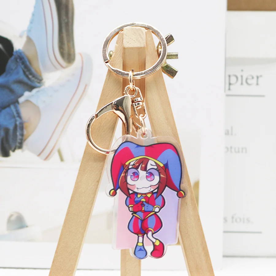 Promotional Custom sublimation Acrylic charm Key Holder Plastic Key Chain anime Keychain Ring