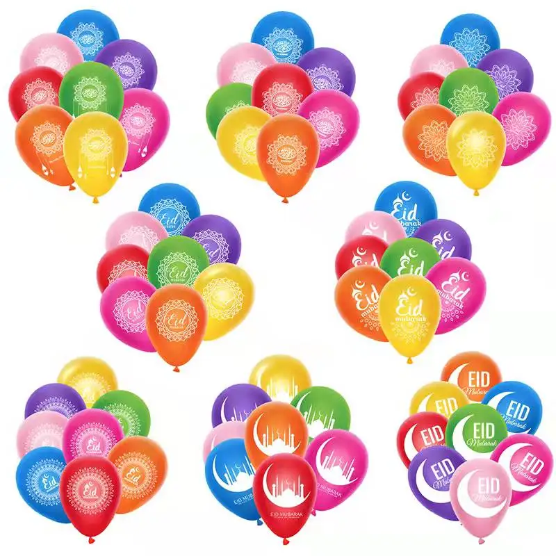 EID MUBARAK Latex Balloons Muslim Ramadan eid al-fitr Party Decoration Mixed Color Balloons