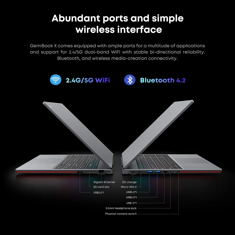 Newest CHUWI GemiBook X Laptop 15.6 inch 1920x1080 FHD Screen Intel Celeron N5100 Quad Core 4GB RAM 128GB ROM Win10 Notebook PC